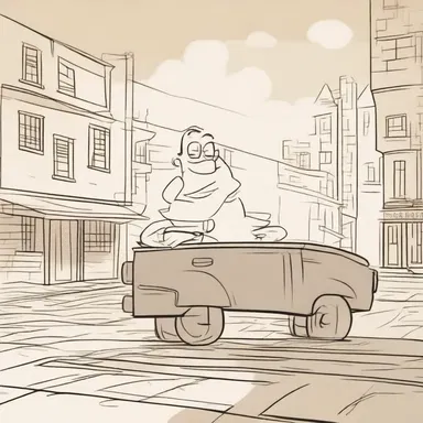 The animator deliberately added rough lines and sepia tones to archaise the animation and create a nostalgic feel reminiscent of classic cartoons.