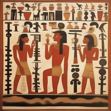 The artist incorporated archaism in his painting by using ancient symbols and motifs.