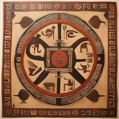 The artist incorporated archaism in his painting by using ancient symbols and motifs.