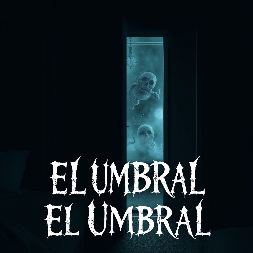 A dark and eerie wardrobe door slightly ajar, revealing a glimpse of a fantastical other world beyond