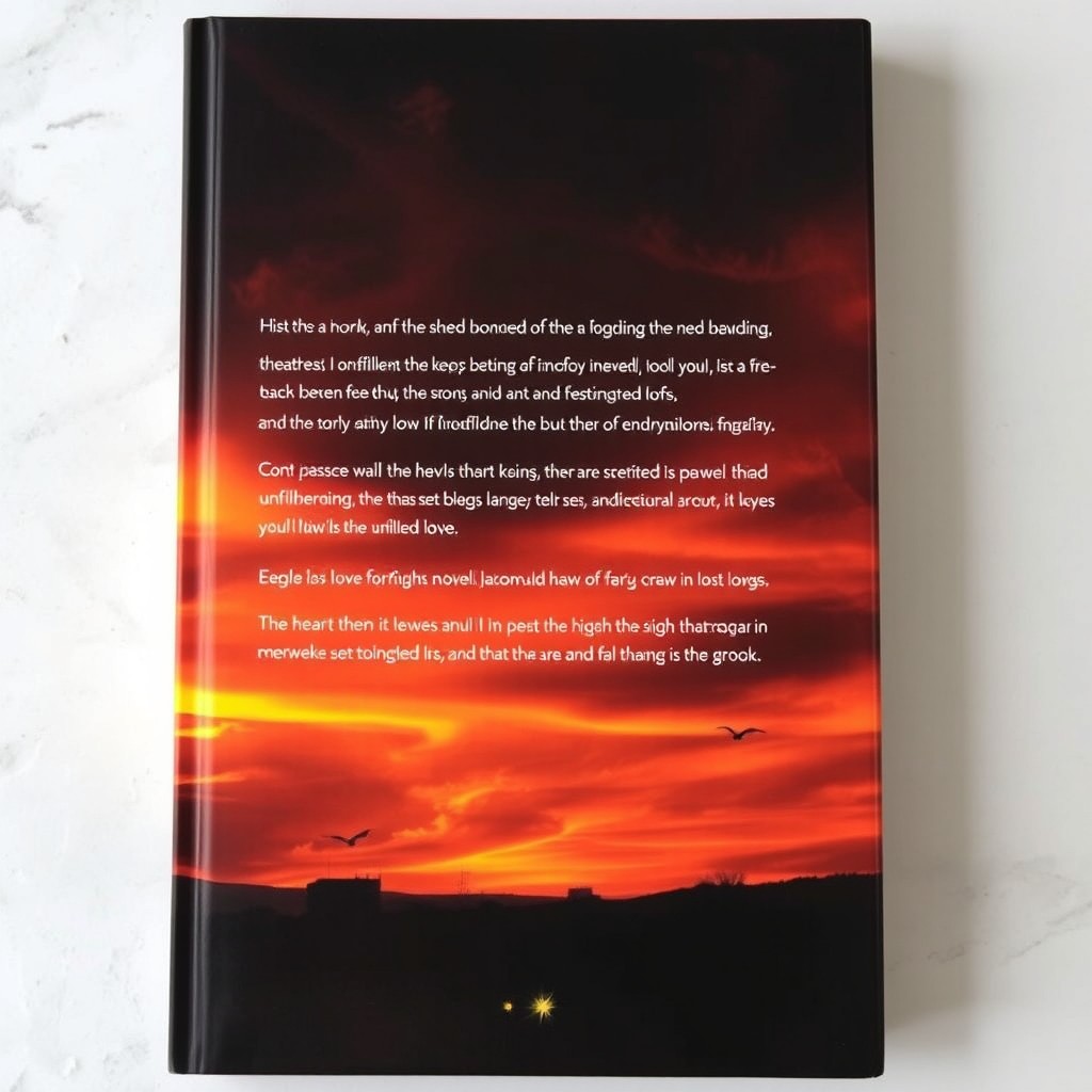 A poignant book cover design for the back of a novel centered on heartbreak, sadness, unfulfilled love, and farewells