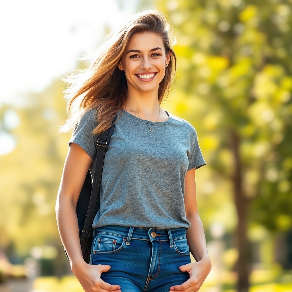 A vibrant portrait of a 30-year-old woman showcasing a healthy and youthful appearance