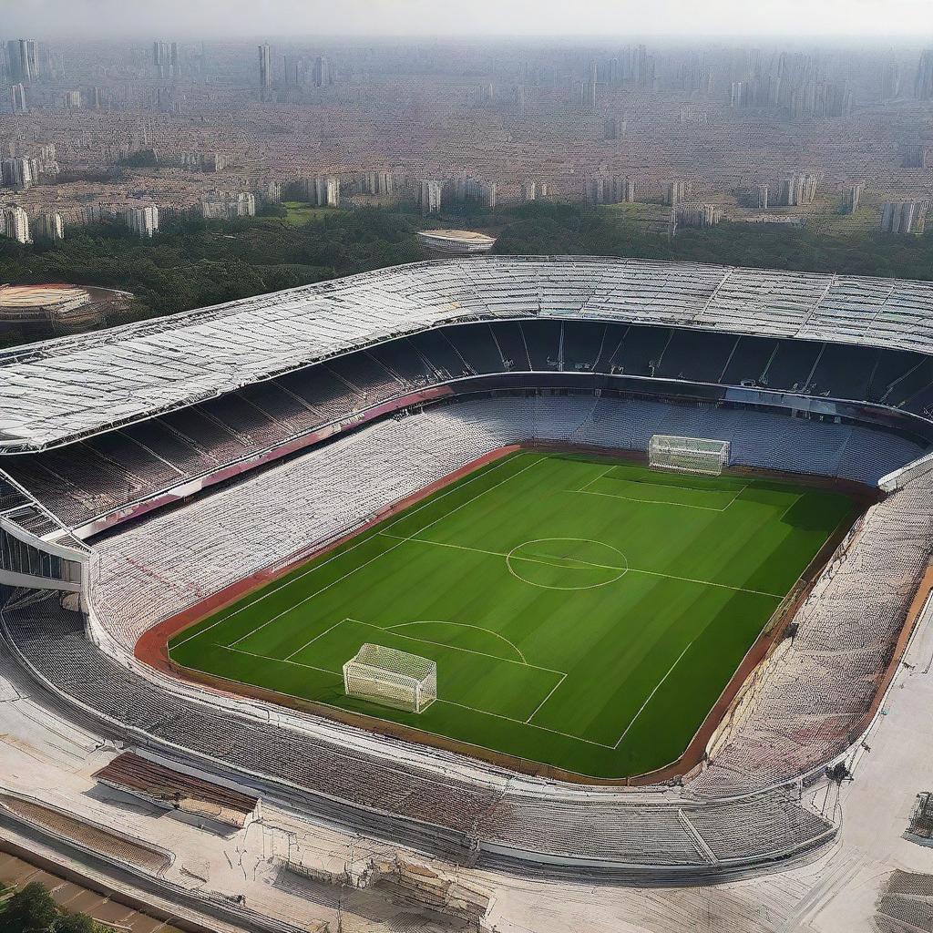 A classic designed football stadium with a seating capacity of 40,000