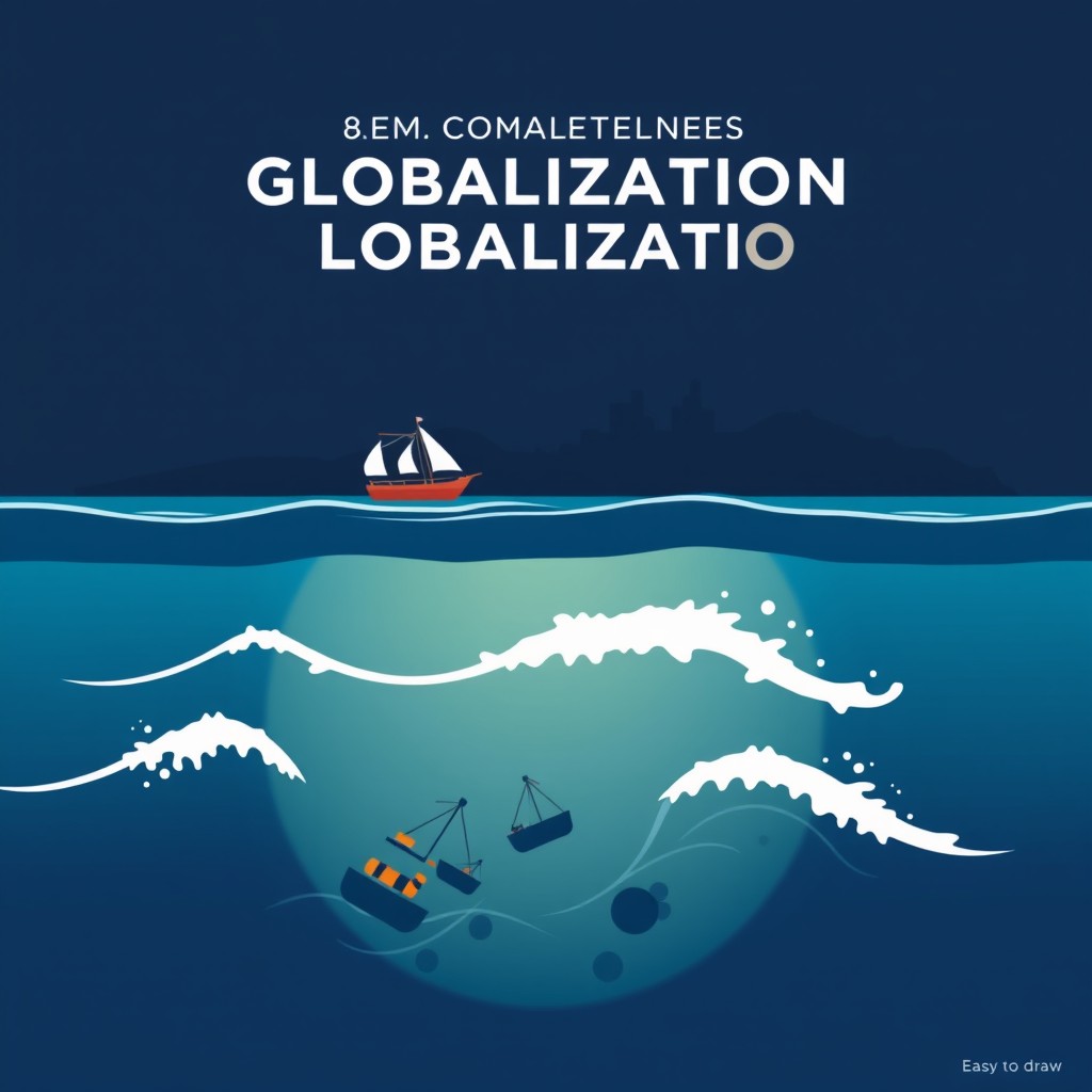 A poster illustrating the challenges of globalization, focusing on deep sea mining in Vanuatu