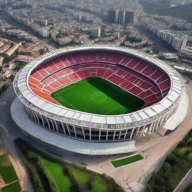 A classic designed football stadium with a seating capacity of 40,000