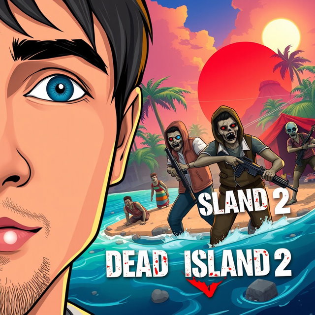 A YouTube thumbnail inspired by the style of Rubius Z, featuring a vibrant and dynamic composition