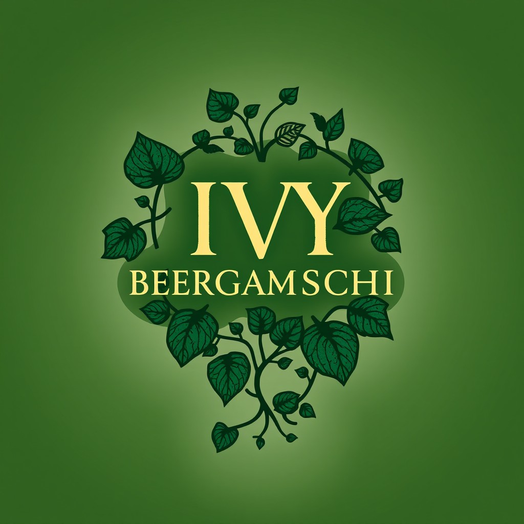 Logo design for the rapper IVY BERGAMASCHI, inspired by the ivy plant symbolizing resilience, strength, loyalty, and sensitivity