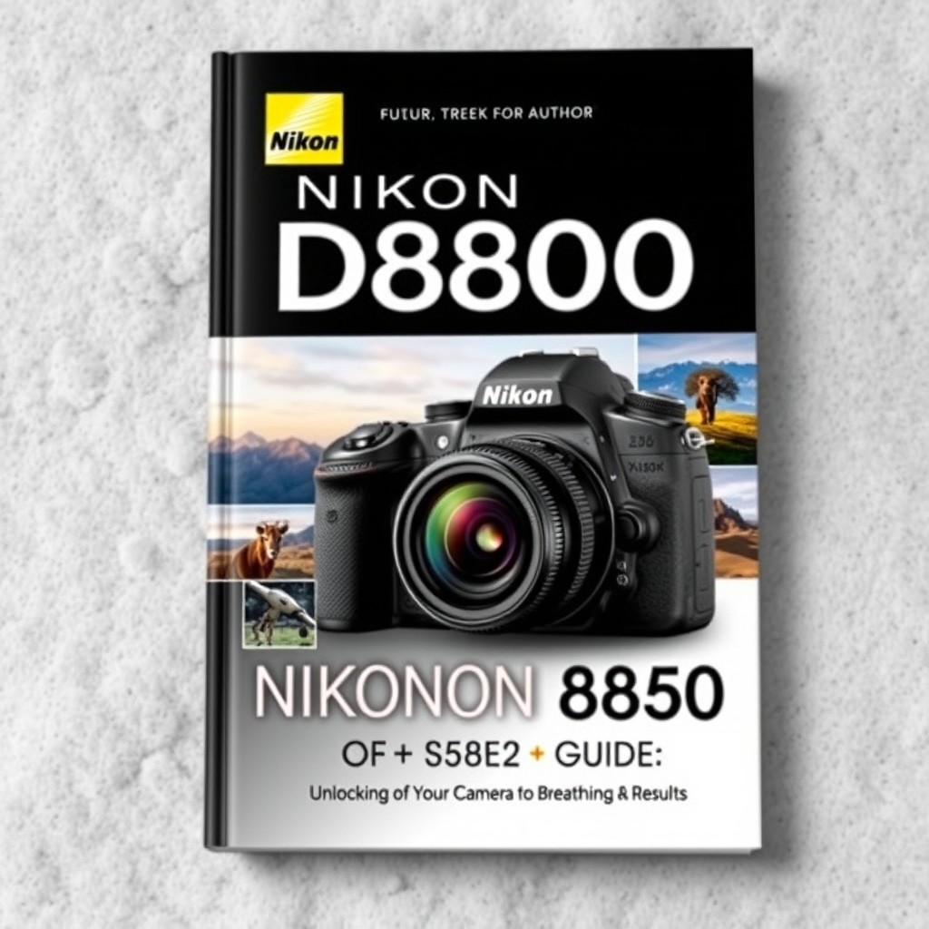 A detailed and visually appealing user guide cover for the Nikon D850 camera, titled 'NIKON D850 USER GUIDE BY BEN TAYLOR, Unlocking the Power of Your Camera for Breathtaking Results'
