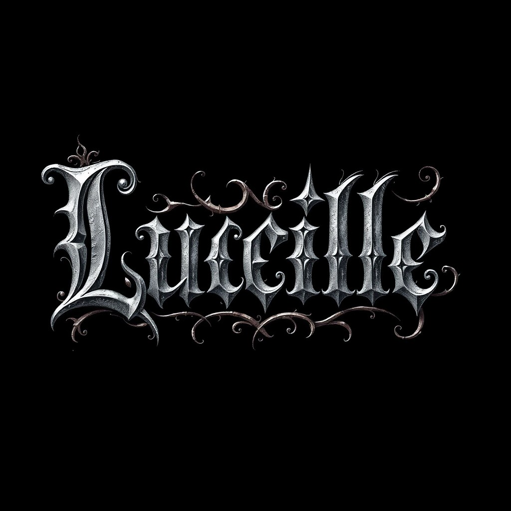 Elaborate Gothic Typography: Explore 'Lucille' in Intricate Design