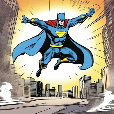 In the comic book, the superhero was drawn in an arciform pose, ready to leap into action.