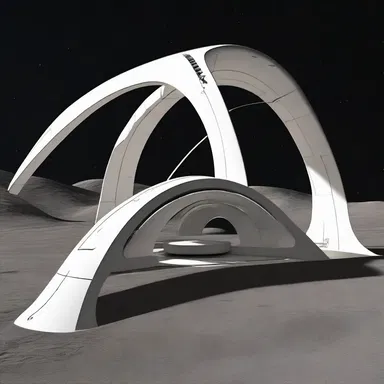 The spacecraft had an arciform design, resembling a futuristic arch.