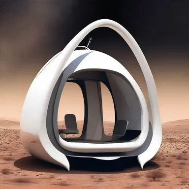The spacecraft had an arciform design, resembling a futuristic arch.