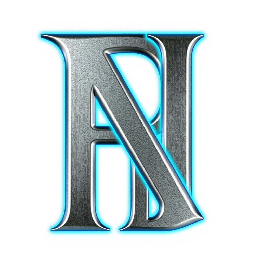 Stunning Interlocked 'P' and 'D' Design: Bold and Metallic