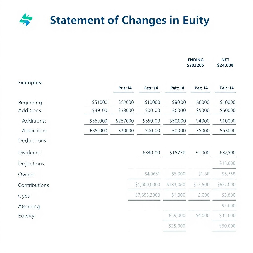 A detailed and visually appealing example of a statement of changes in equity for a company