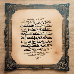 A vintage parchment showcasing various Arabic love quotes, written in elegant, flowing Arabic calligraphy against an ornate, textured backdrop.