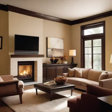 The ardent glow of the fireplace added a touch of warmth and elegance to the architect's beautifully designed living room.