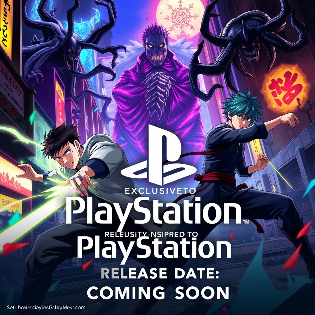 An action-packed promotional image for a new game inspired by the legendary anime Jujutsu Kaisen, featuring prominent characters such as Yuji Itadori and Satoru Gojo in thrilling combat stances