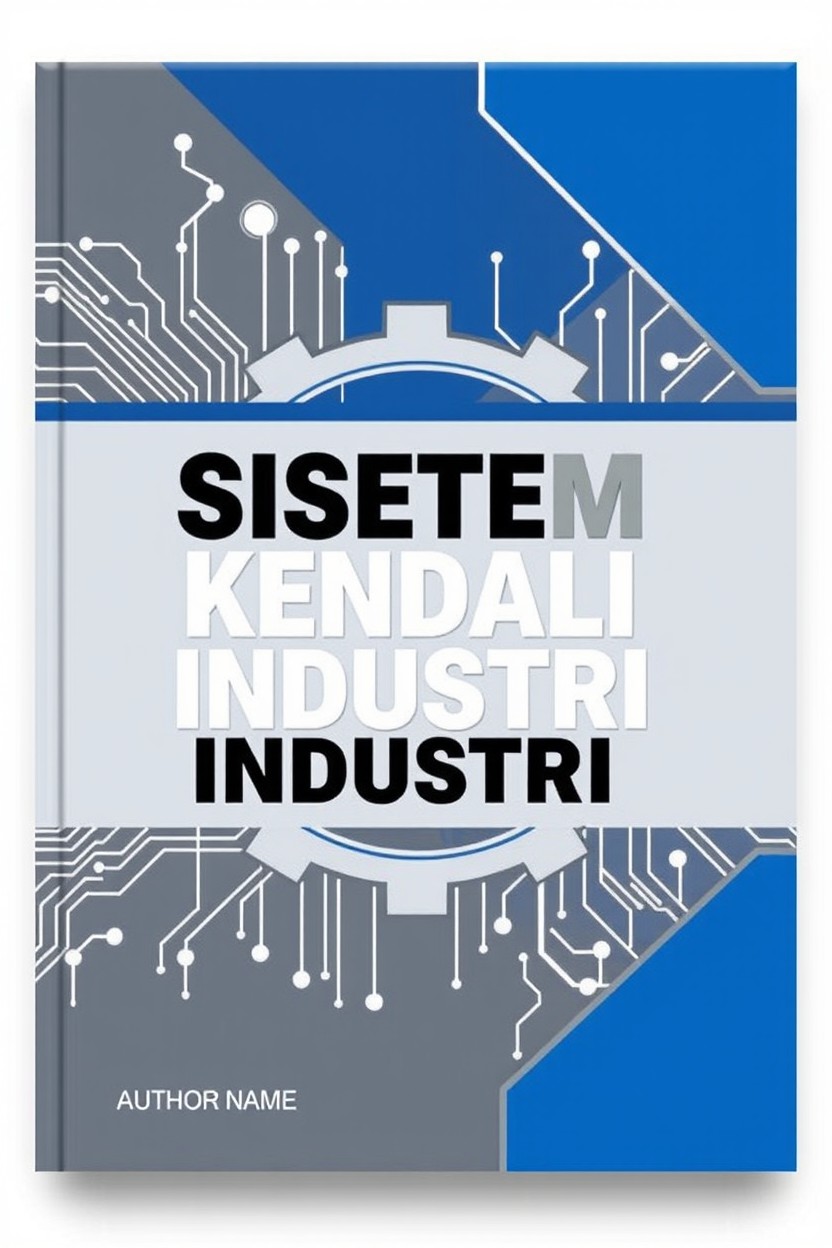 A book cover design for a textbook titled 'Sistem Kendali Industri'