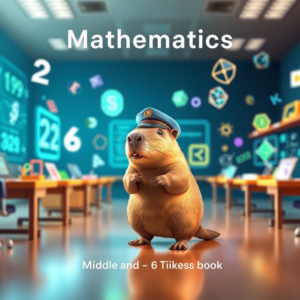 A colorful and engaging 3D-style book cover for a mathematics textbook featuring augmented reality elements