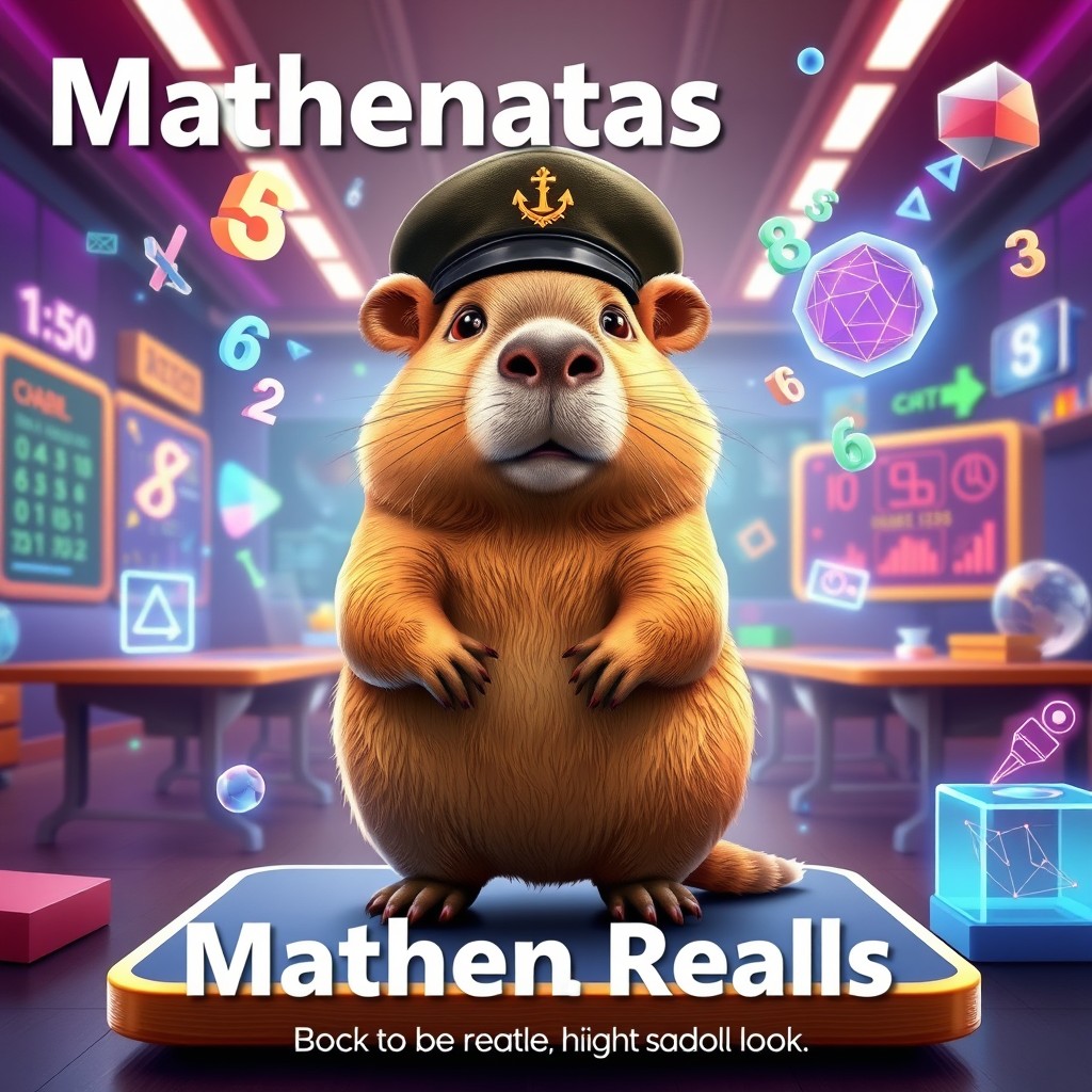 A colorful and engaging 3D-style book cover for a mathematics textbook featuring augmented reality features