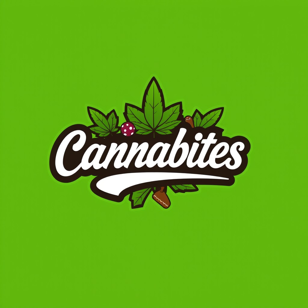 A creative logo design featuring the word 'Cannabites' prominently displayed