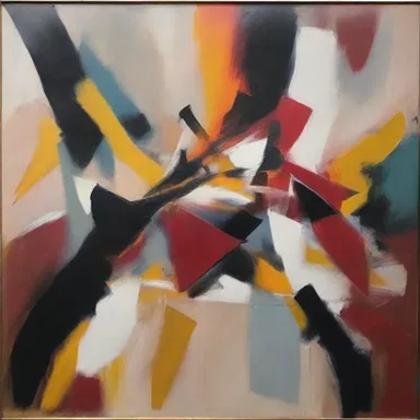 The abstract painting was meant to portray the chaos and argle-bargle of a heated argument.