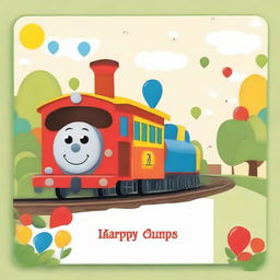 A captivating picture amidst a background of a playful train, with an area ready to write a child's name and a blank space to write the subject, ideally designed for a school book.