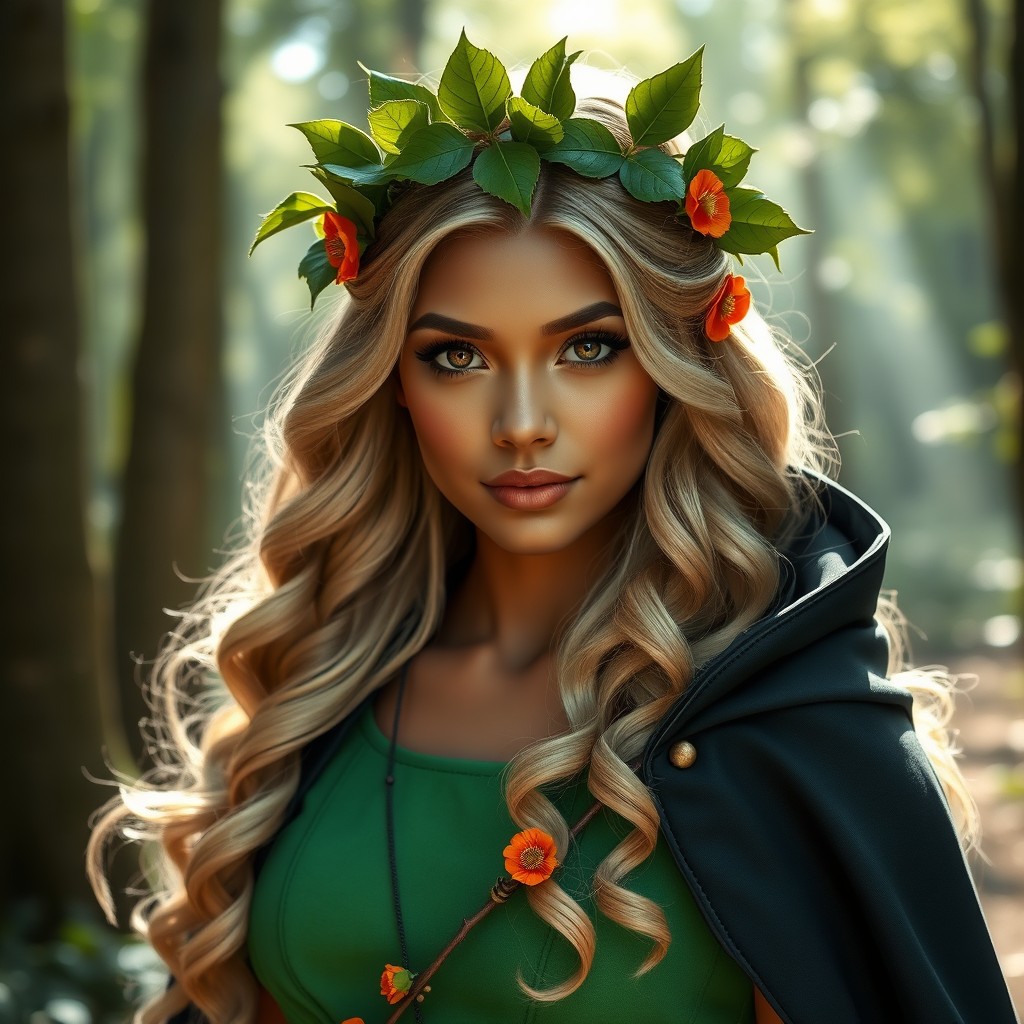 A beautiful and attractive 30-year-old woman with light brown skin and large, light brown eyes