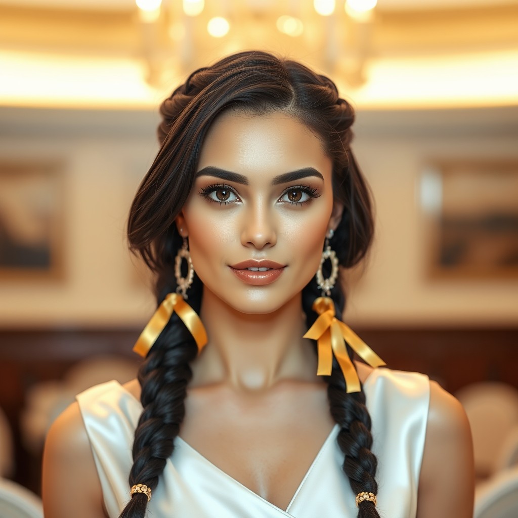 A beautiful and attractive 30-year-old woman with skin as fair as porcelain