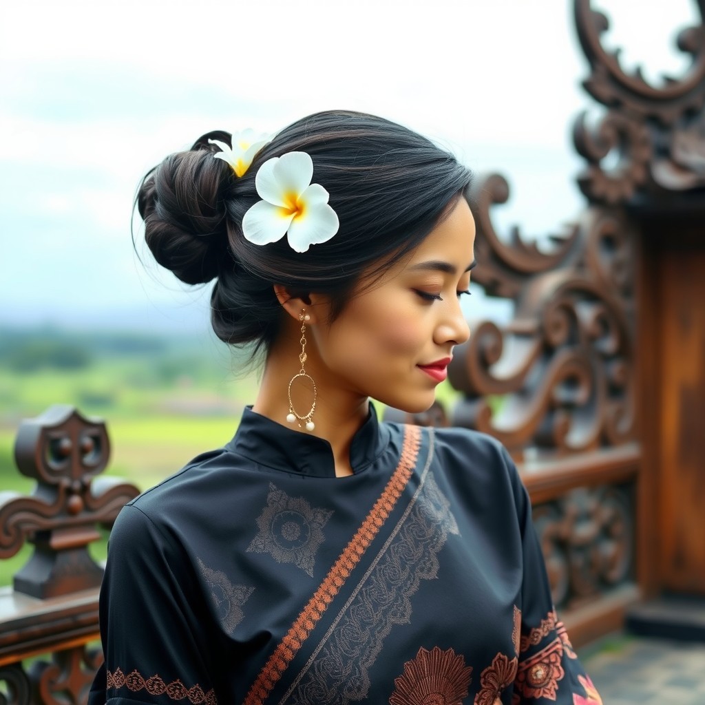 Captivating Javanese Woman in Traditional Attire | Idyllic AI