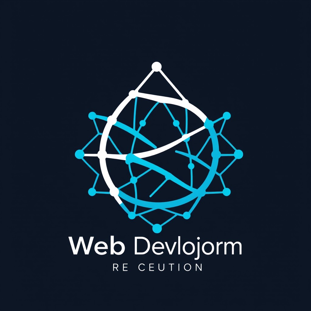 A logo design featuring interconnected web patterns that symbolize web development and digital solutions