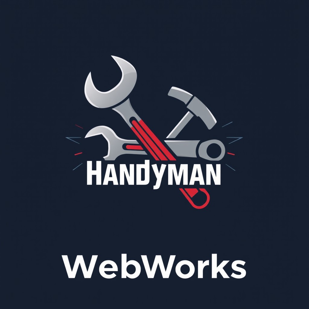 A logo design combining a wrench and a hammer, symbolizing versatility and reliability in handyman services