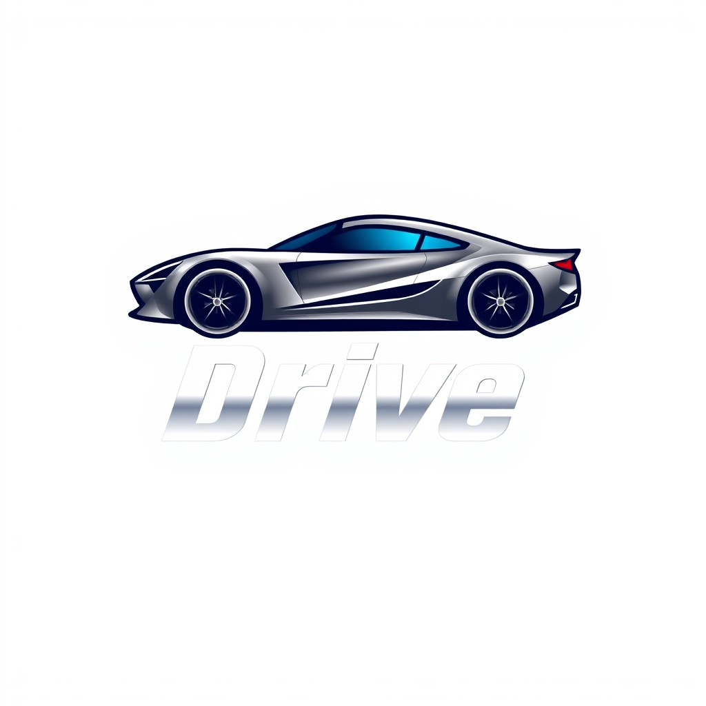 A logo design featuring a sleek, stylized car that symbolizes speed and mobility, representing Drive Nation's expertise in the automotive industry