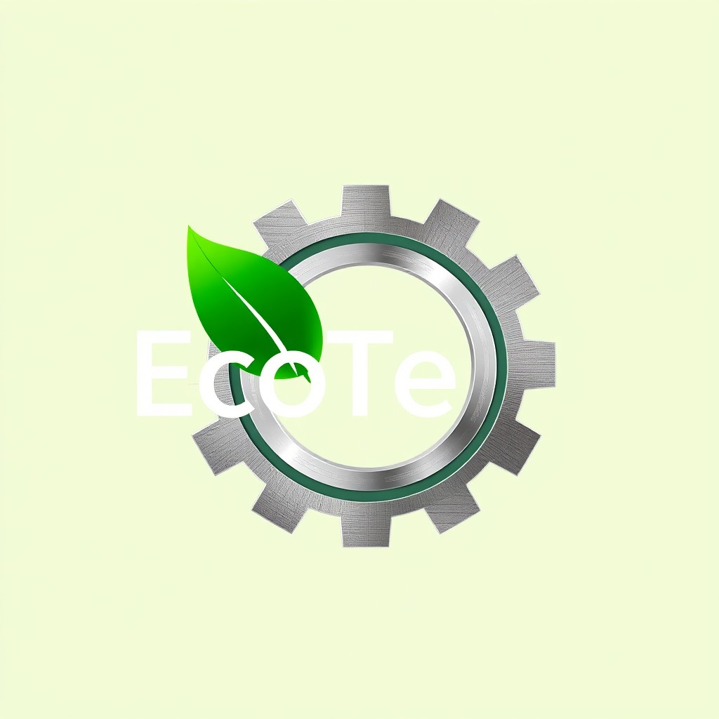 A logo design that creatively combines a leaf and a gear, symbolizing EcoTech Solutions' focus on sustainable technology and environmental solutions
