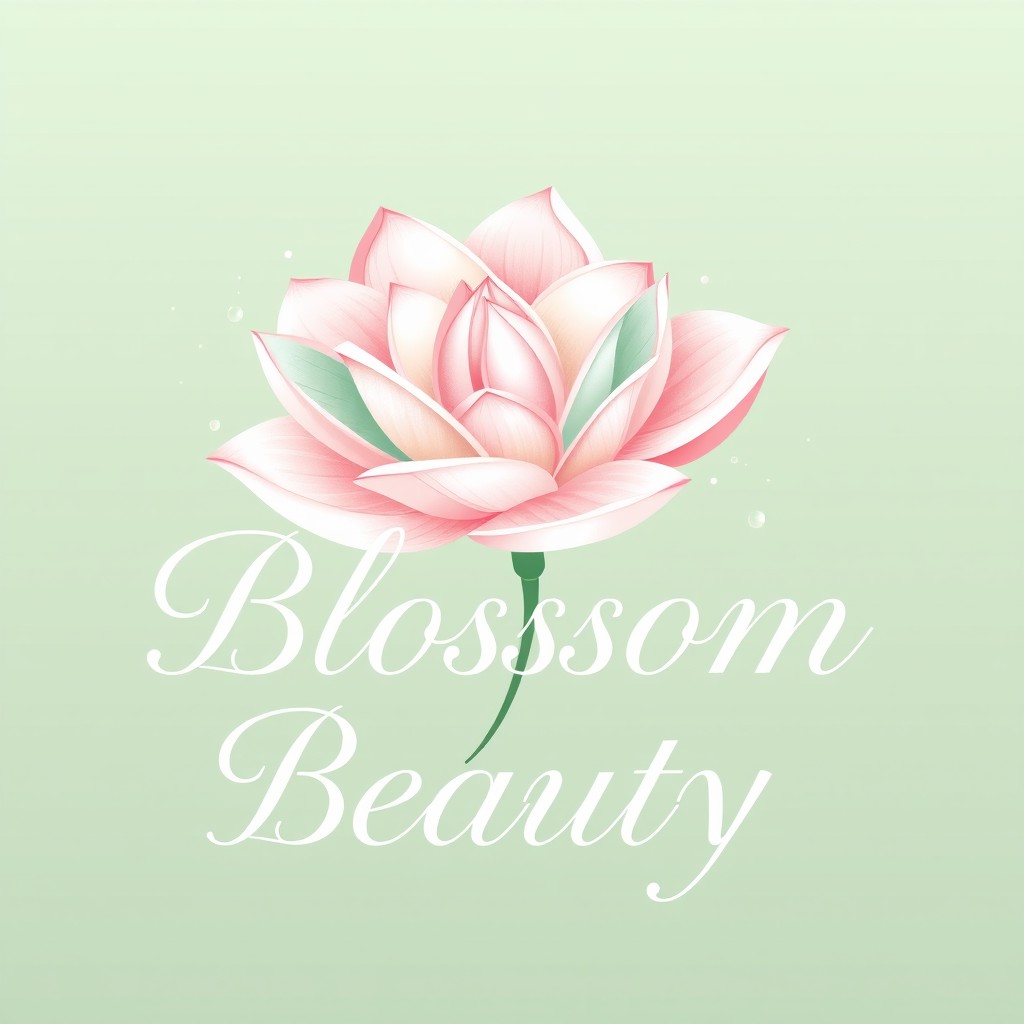 A logo design featuring a blooming flower, symbolizing elegance, beauty, and Blossom Beauty's dedication to cosmetics and skincare