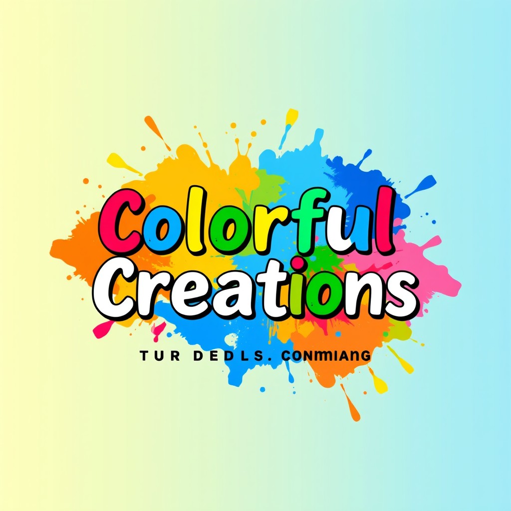 A logo design showcasing a vibrant color palette, symbolizing creativity, innovation, and Colorful Creations' specialization in art and design