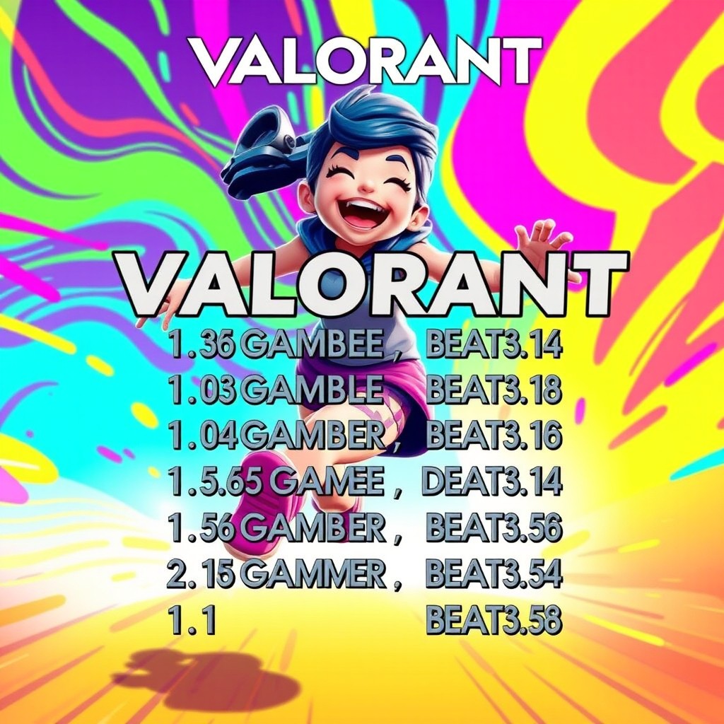 A vibrant Valorant YouTube thumbnail featuring Neon, the character, energetically running with a joyful expression on her face
