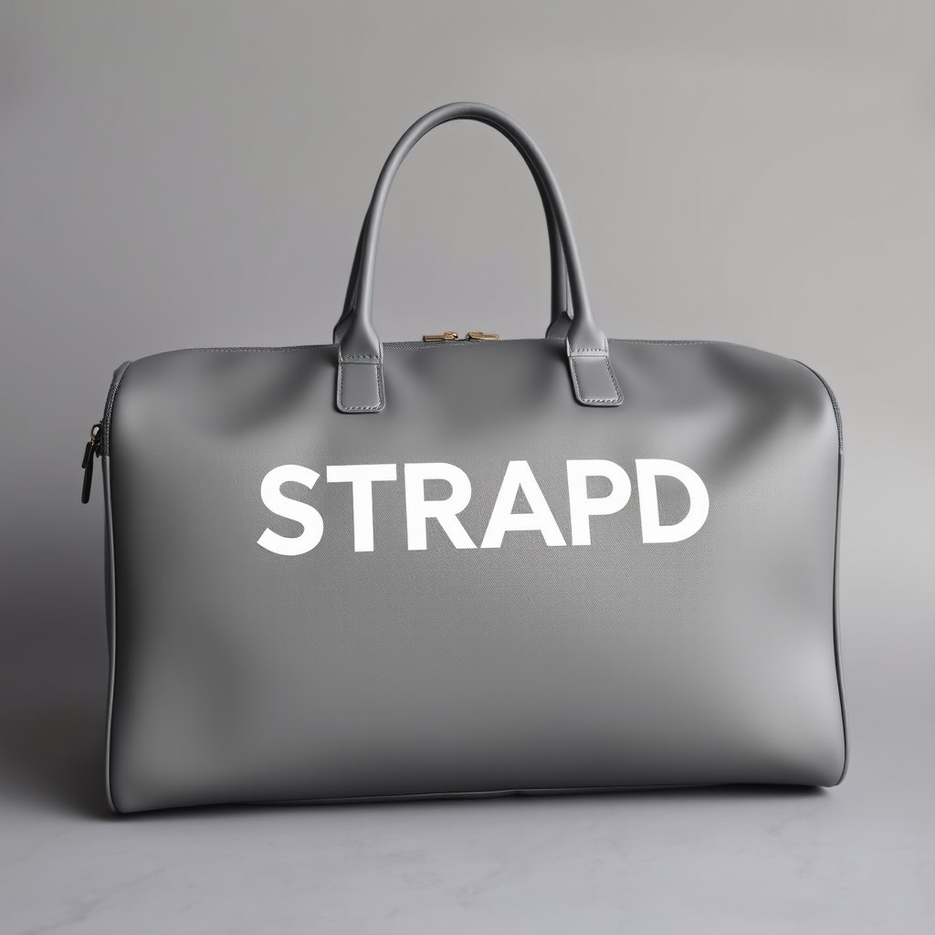 An elegant gray travel bag featuring a sleek and stylish design, perfect for airport use