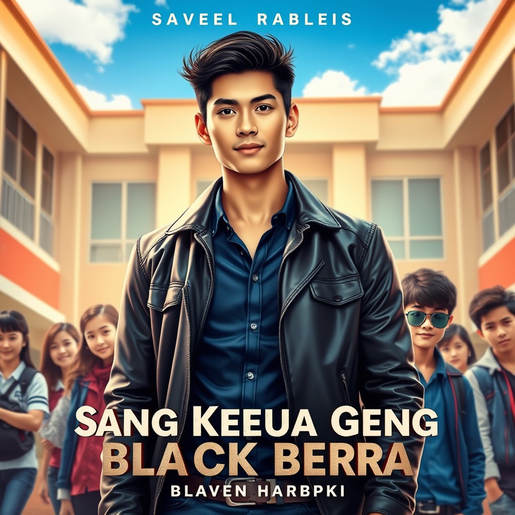 A striking novel cover featuring the handsome leader of the Black Cobra gang set in SMA Harapan