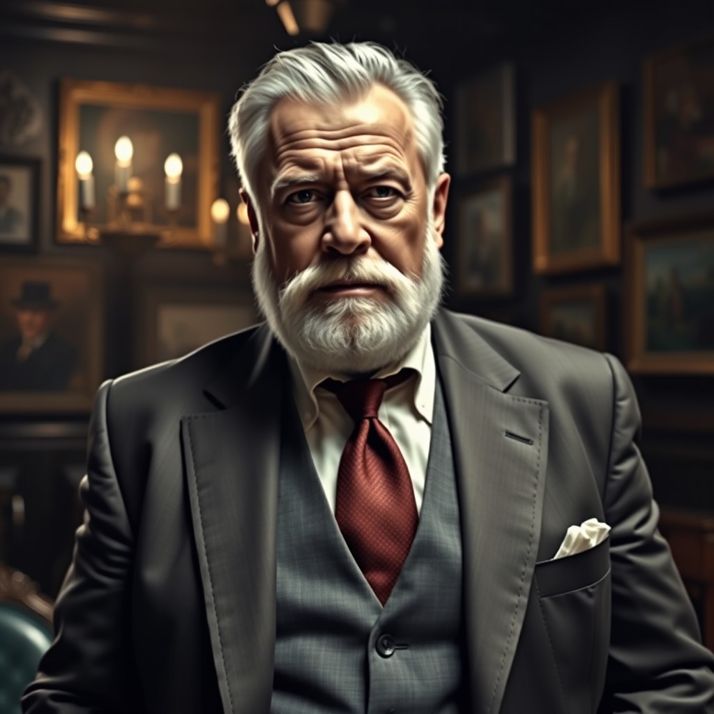 A sixty-year-old man named Vito Santi, the right hand of Don Carlo, with a short white beard and a broad, muscular body, as if he has never taken a day off