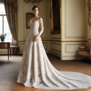 The fashion designer created a stunning aristocratic-inspired gown with intricate lace details and a regal silhouette.