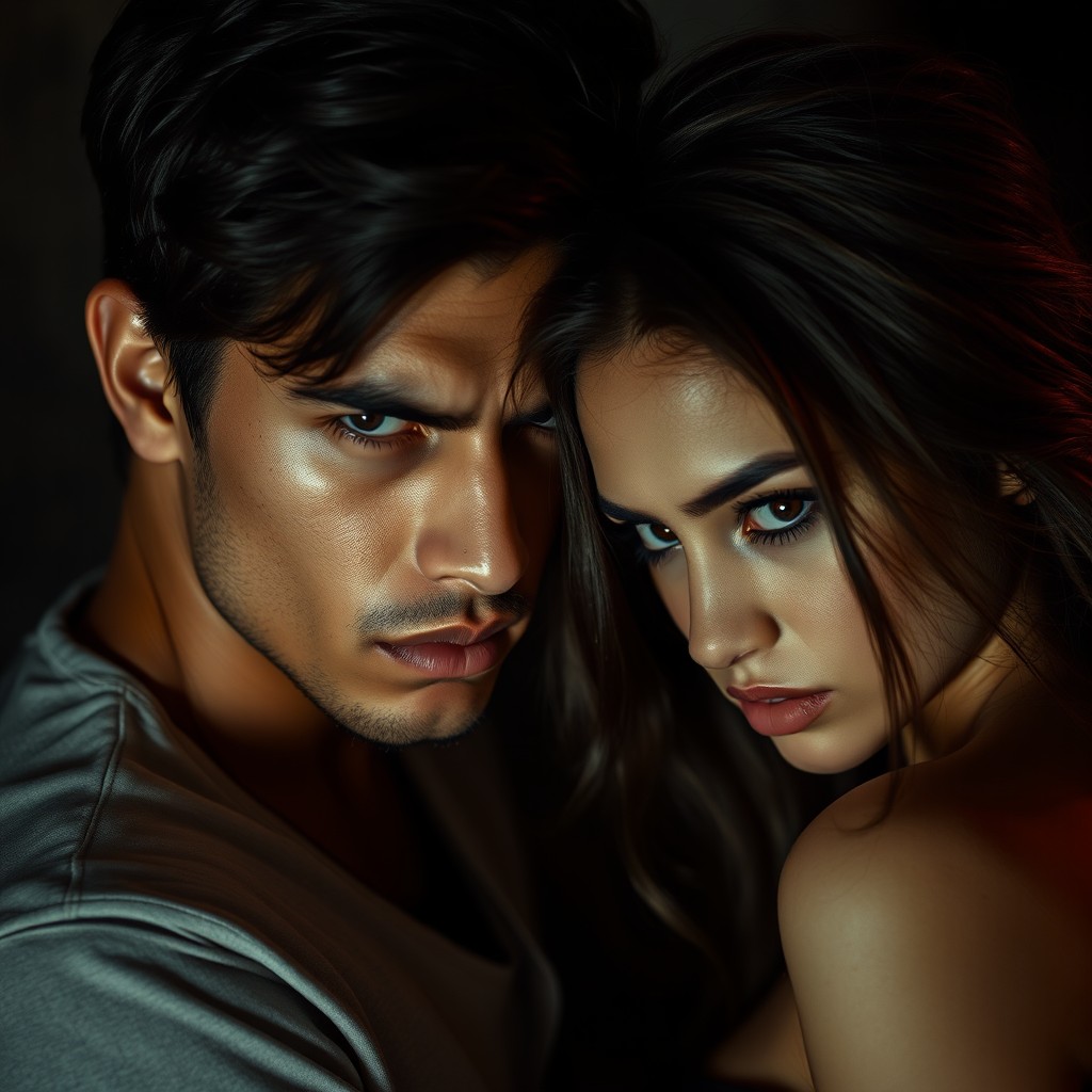 A young Latino man and a young Latina woman embodying young love in a mysterious setting