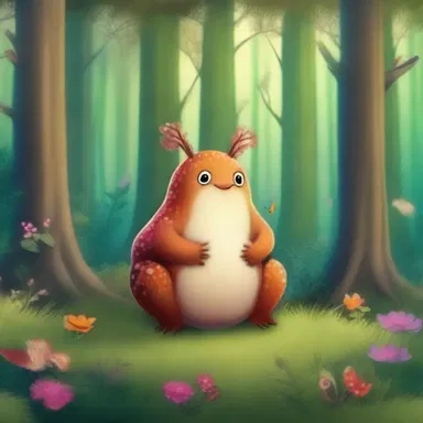The magical forest was inhabited by fantastic creatures, including an enchanted musquash.