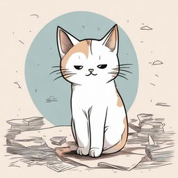 A sorrowful cat gradually taking over the world