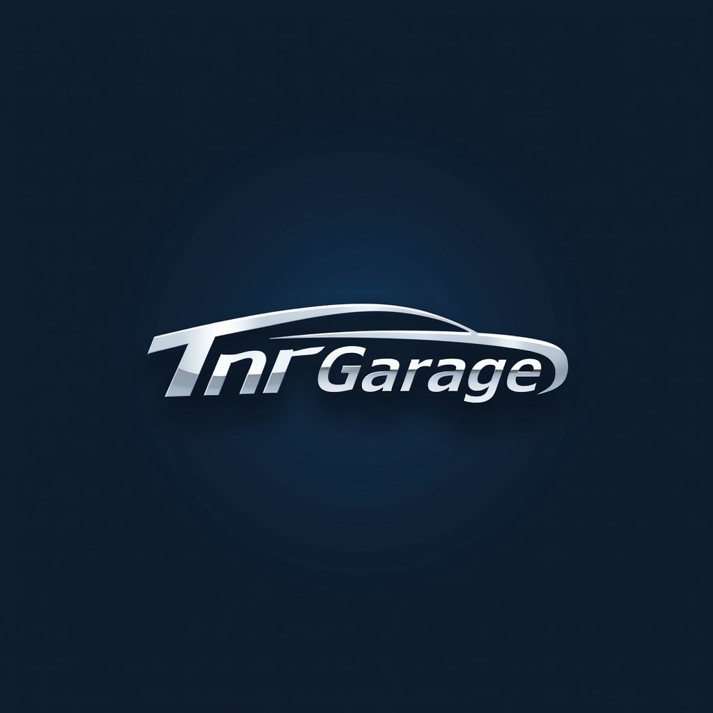 A minimalist and iconic logo design for 'Tnr Garage', an automotive garage