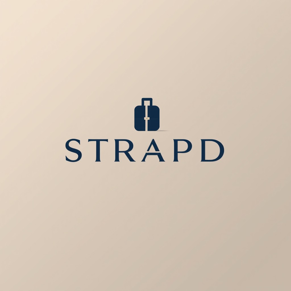 Design a modern and classy logo for the brand STRAPD, which specializes in travel bags