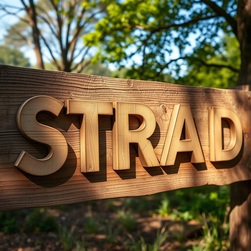 A realistic sign featuring the word 'STRAPD' in large, bold letters