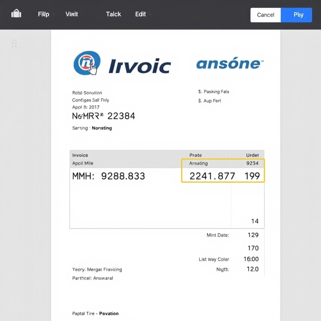 Edit an invoice screenshot, changing the order from 14 to 19 and updating the amount from MYR 92