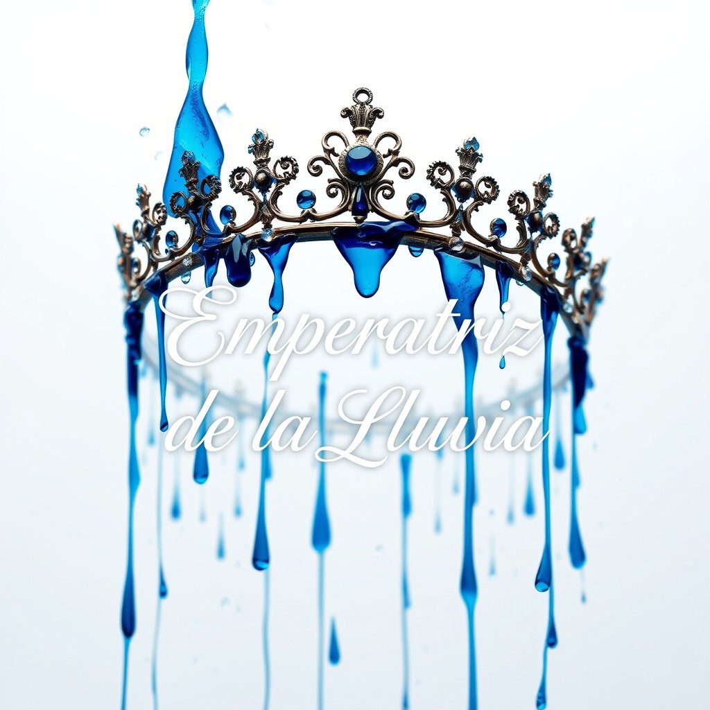 A captivating image of a diadem adorned with blue blood, set against a pristine white background