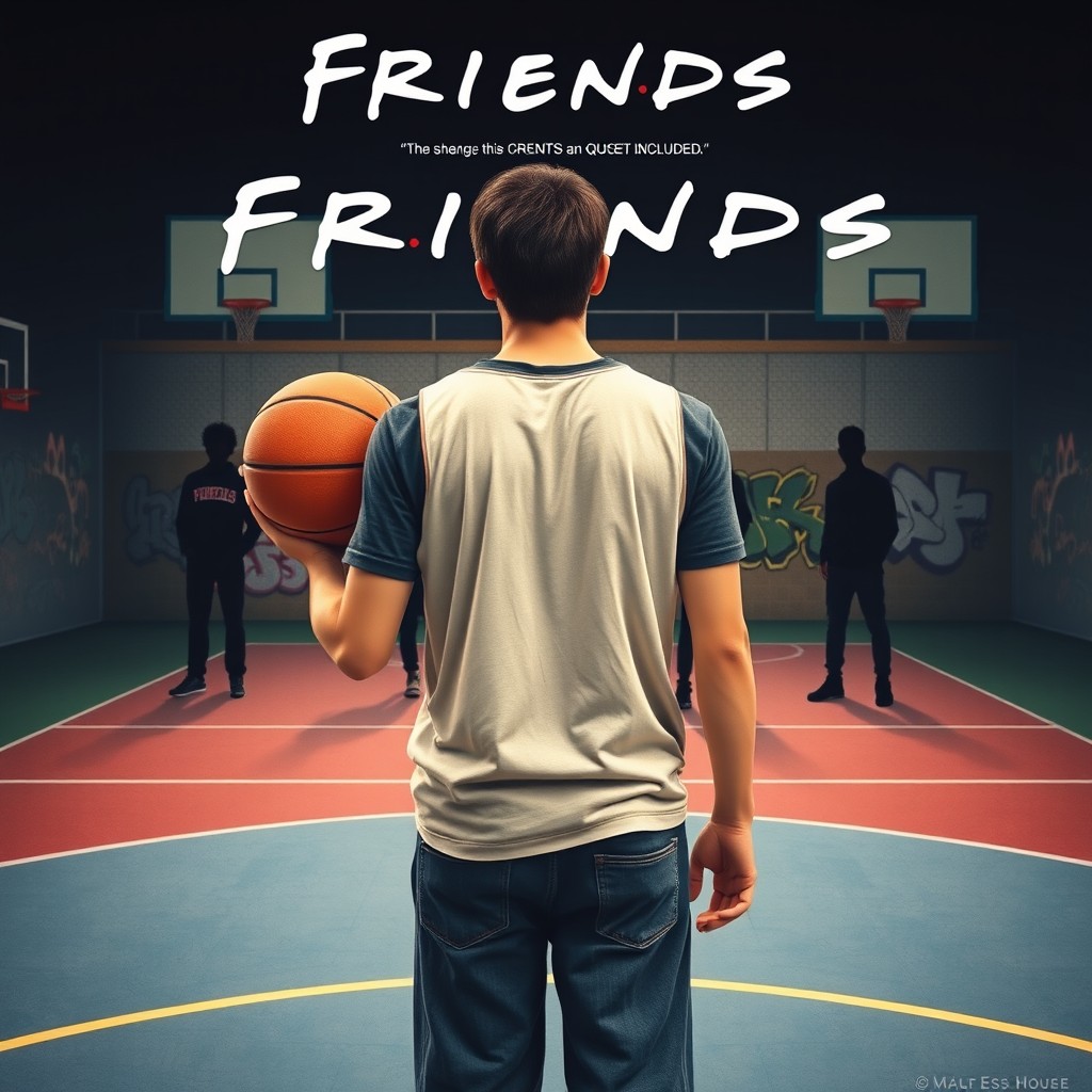 A captivating movie poster for a film titled "Friends" (with quotes included)
